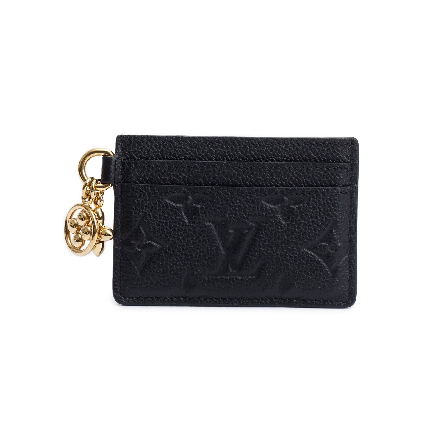 Louis Vuitton Black Monogram Empreinte LV Charms Card Holder