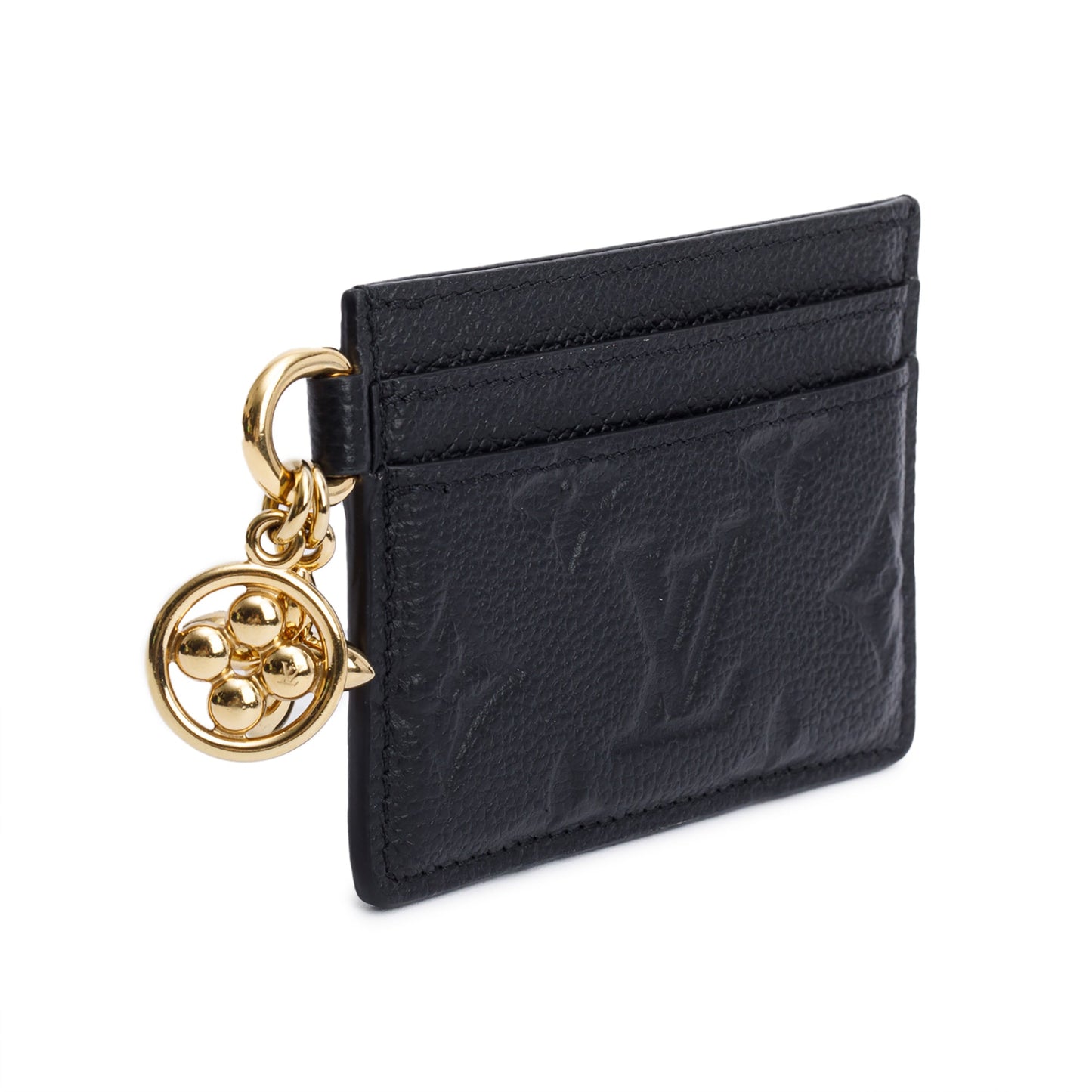 Louis Vuitton Black Monogram Empreinte LV Charms Card Holder