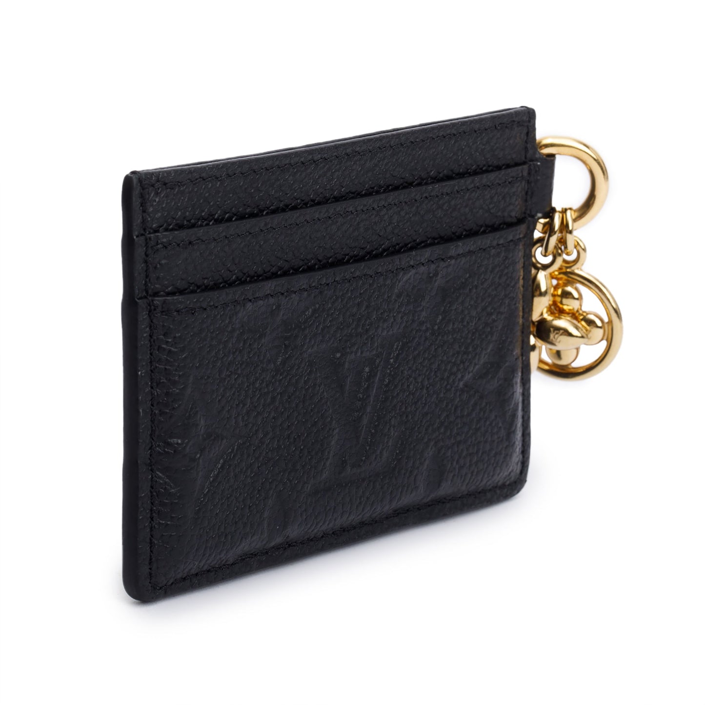 Louis Vuitton Black Monogram Empreinte LV Charms Card Holder