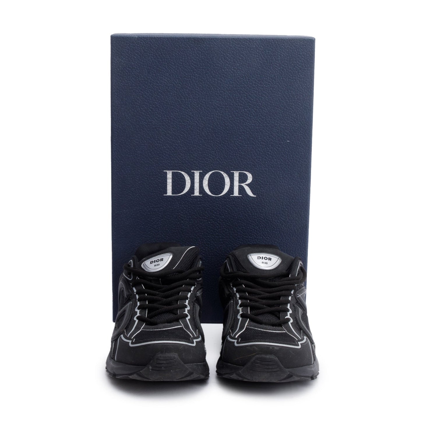 Christian Dior Black/Grey Mesh Technical Fabric B30 Sneakers, Size 413