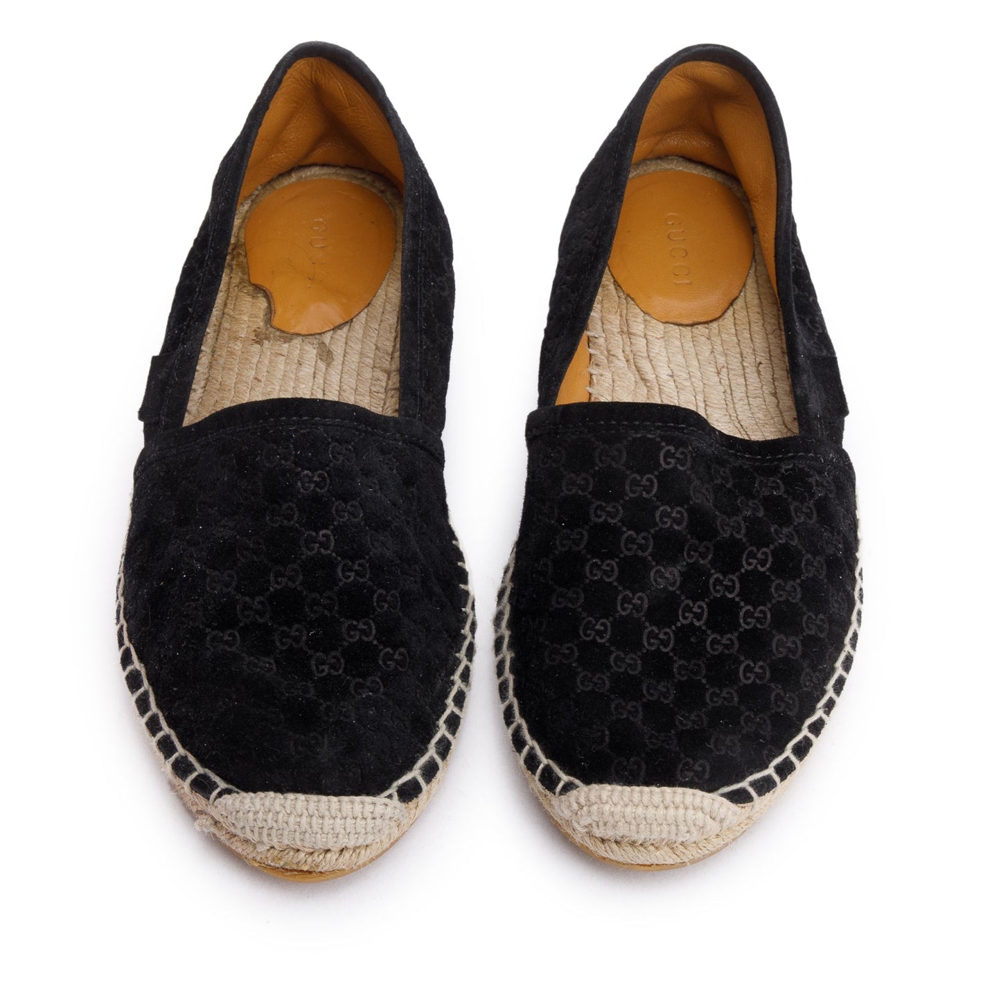 Gucci Black Micro GG Suede Espadrille, Size 37