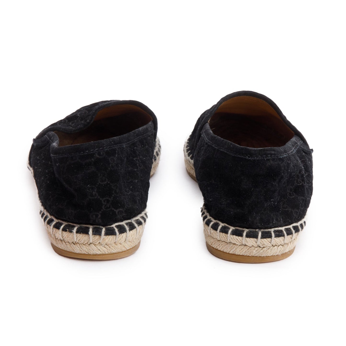 Gucci Black Micro GG Suede Espadrille, Size 37