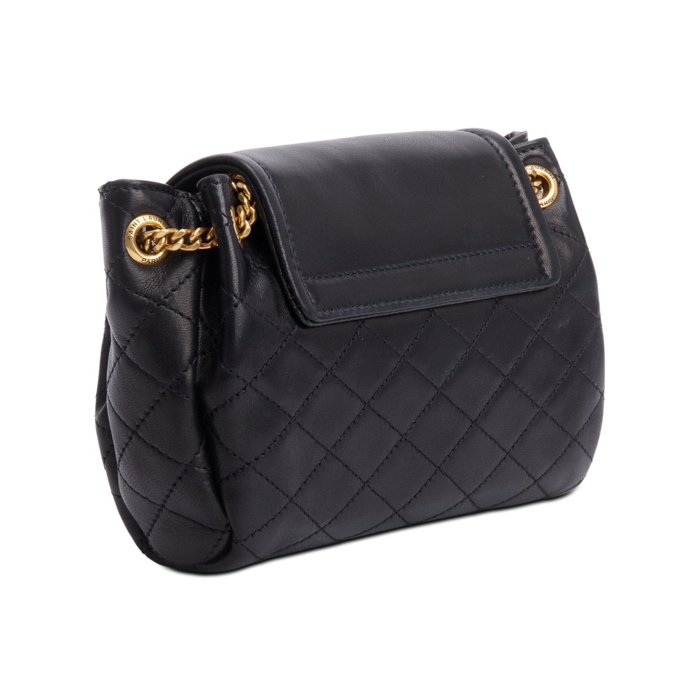 Saint Laurent Black Lambskin Leather Mini Nolita Shoulder Bag