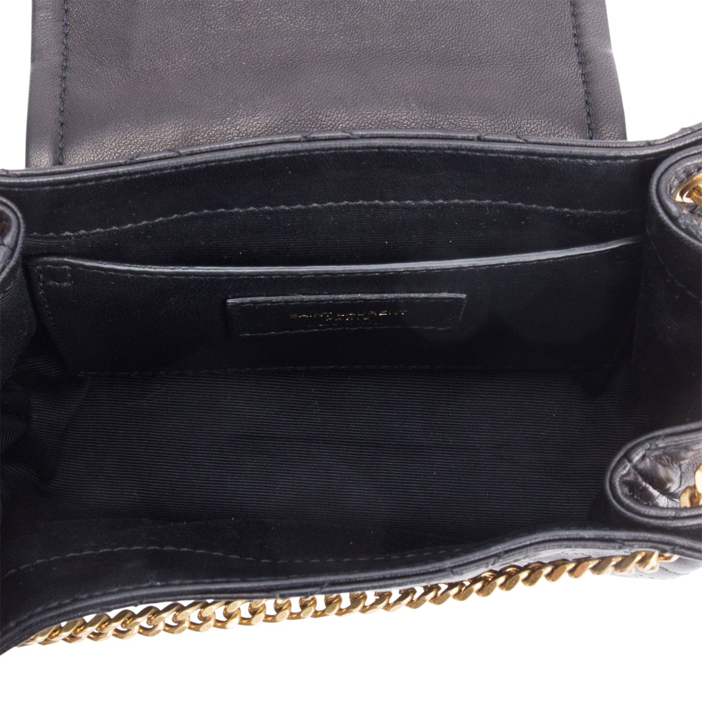Saint Laurent Black Lambskin Leather Mini Nolita Shoulder Bag