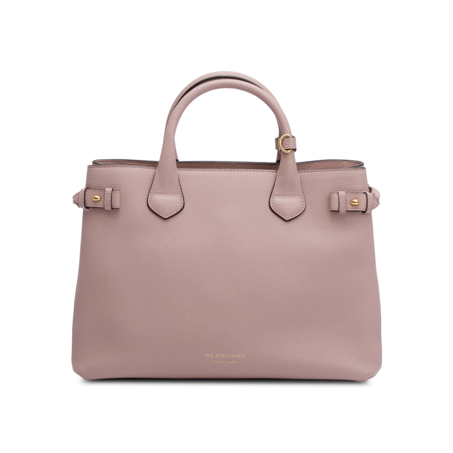 Burberry Pink Calfskin Leather House Check Medium Banner Tote