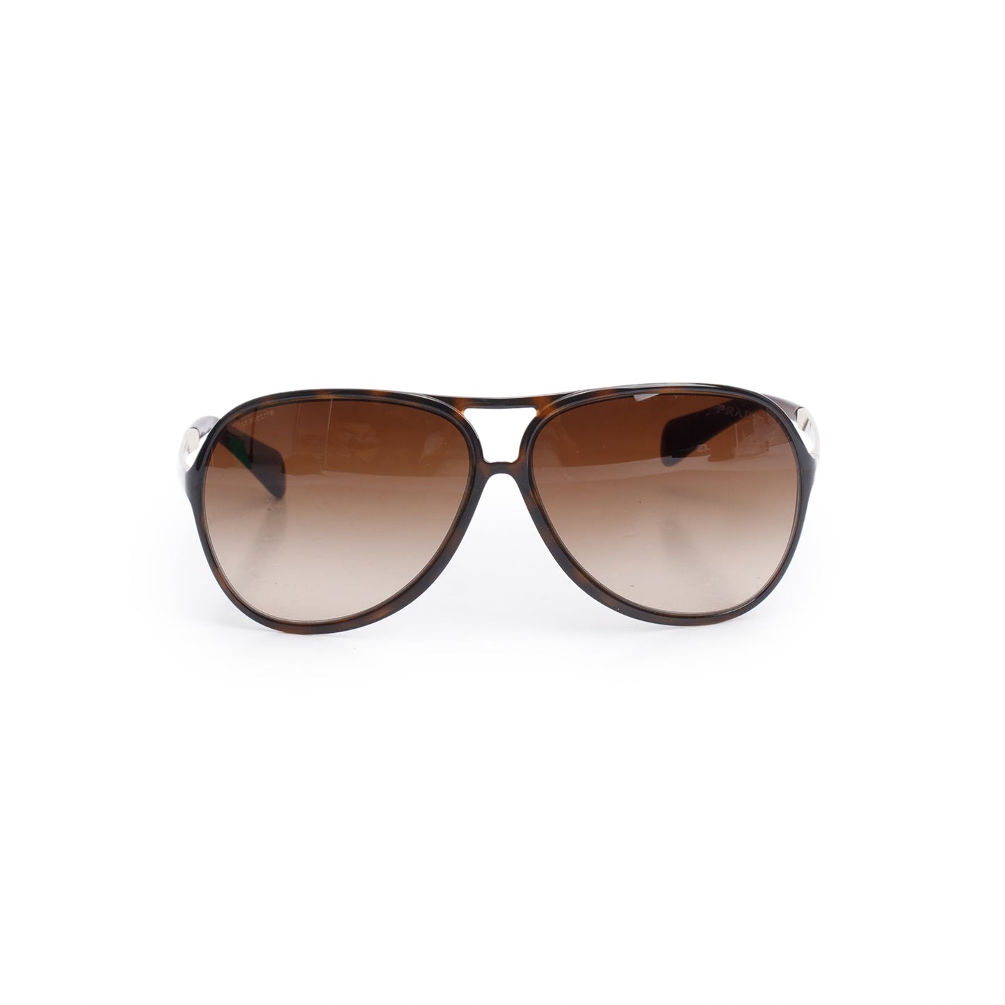 Prada SPR 06N Brown Acetate Arm Aviator Sunglasses