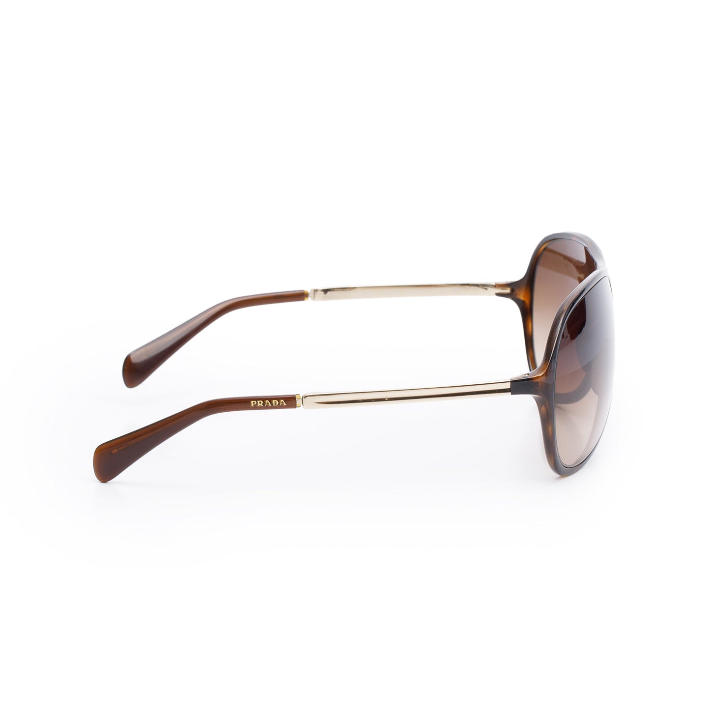Prada SPR 06N Brown Acetate Arm Aviator Sunglasses