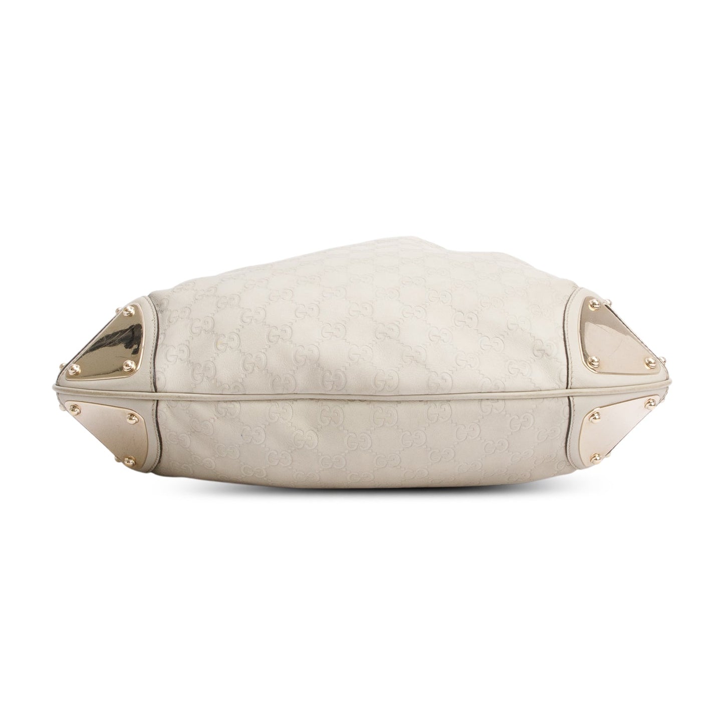 Gucci Ivory Guccissima Leather Medium Bamboo Indy Tassel Hobo