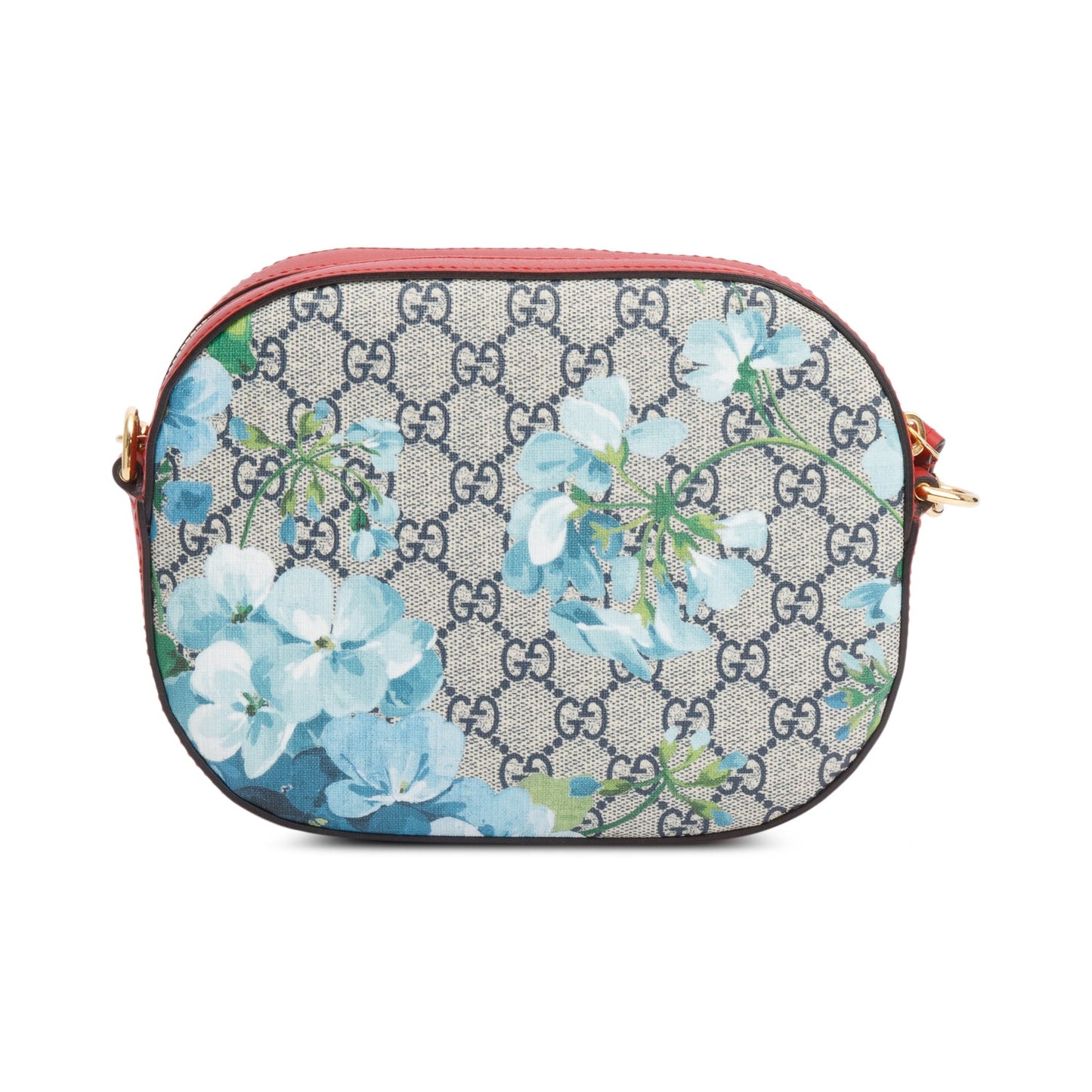 Gucci GG Supreme Red Leather Blooms Chain Crossbody Bag