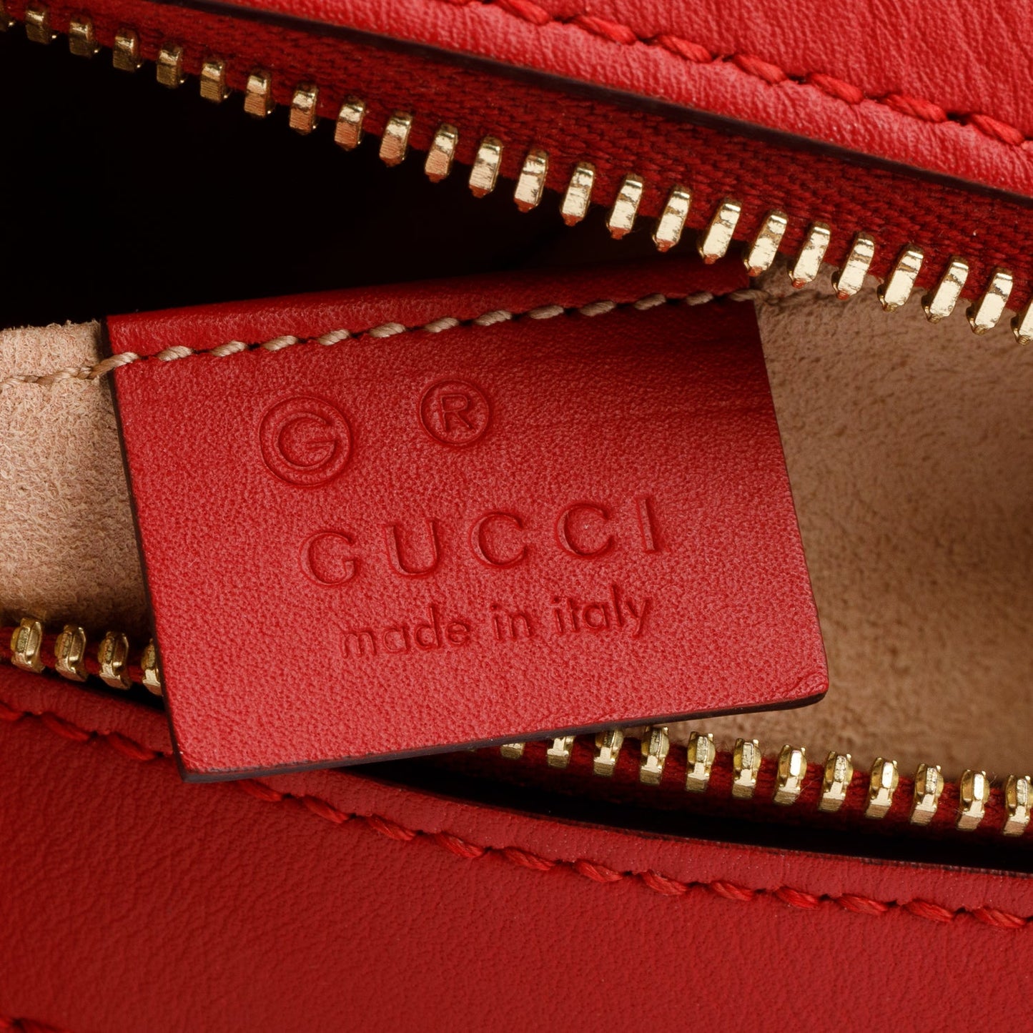 Gucci GG Supreme Red Leather Blooms Chain Crossbody Bag