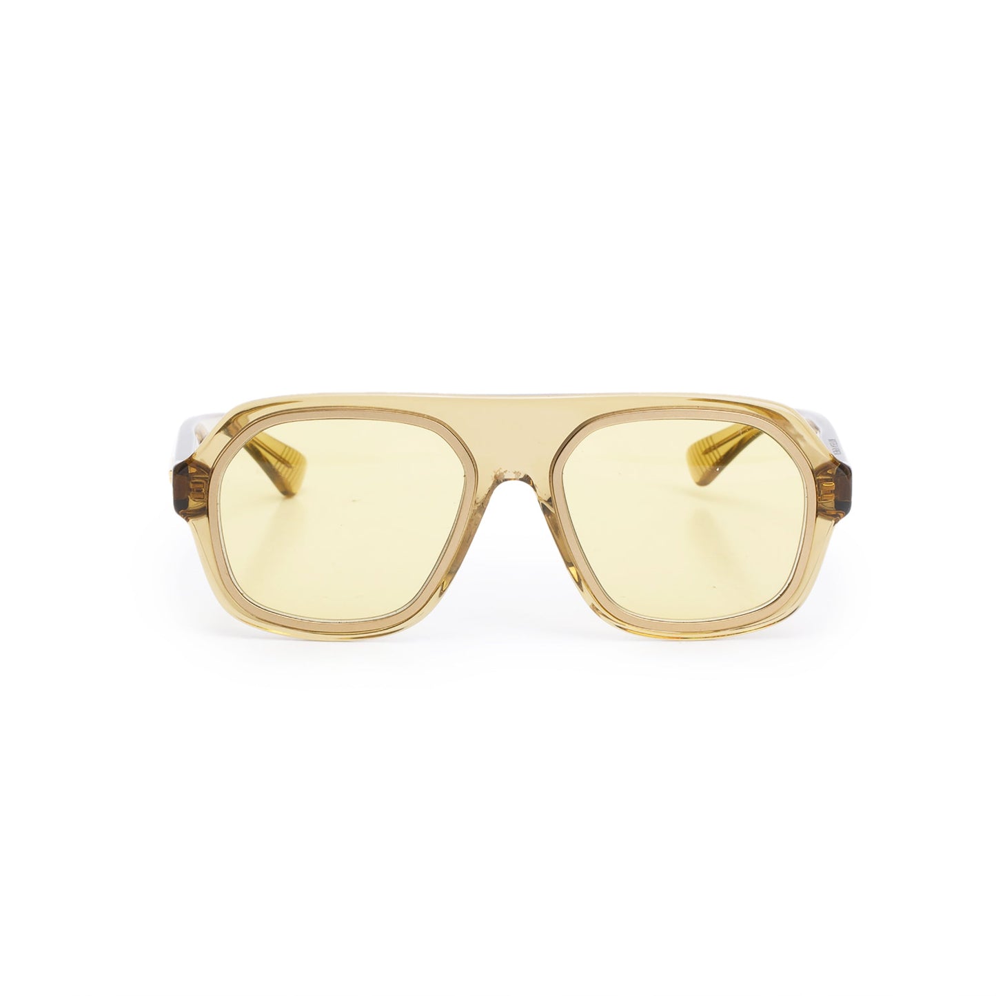 Bottega Veneta BV1217S Brown Transparent Acetate Square Sunglasses