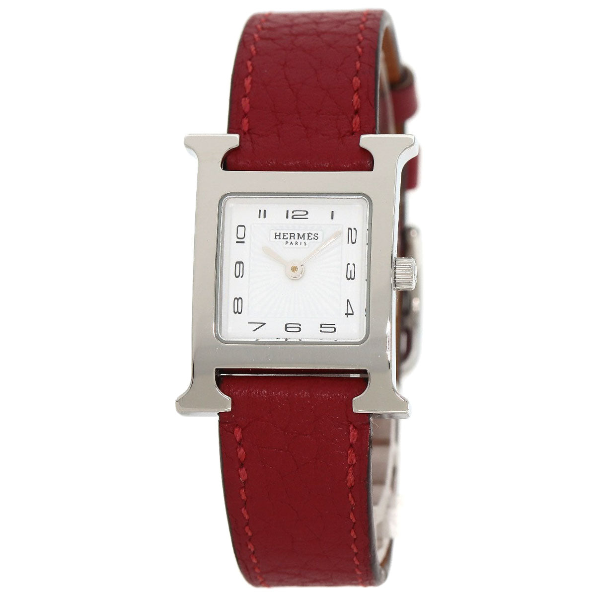 HERMES Watches Quartz HH11.210 Stainless Steel, Leather Silver H watch white dial Women