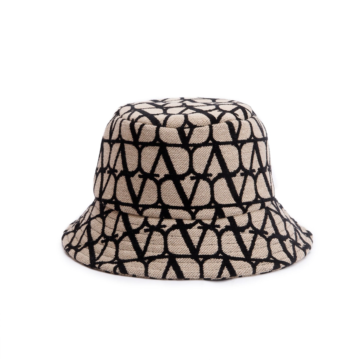 Valentino Beige/Black Iconographe Canvs Bucket Hat