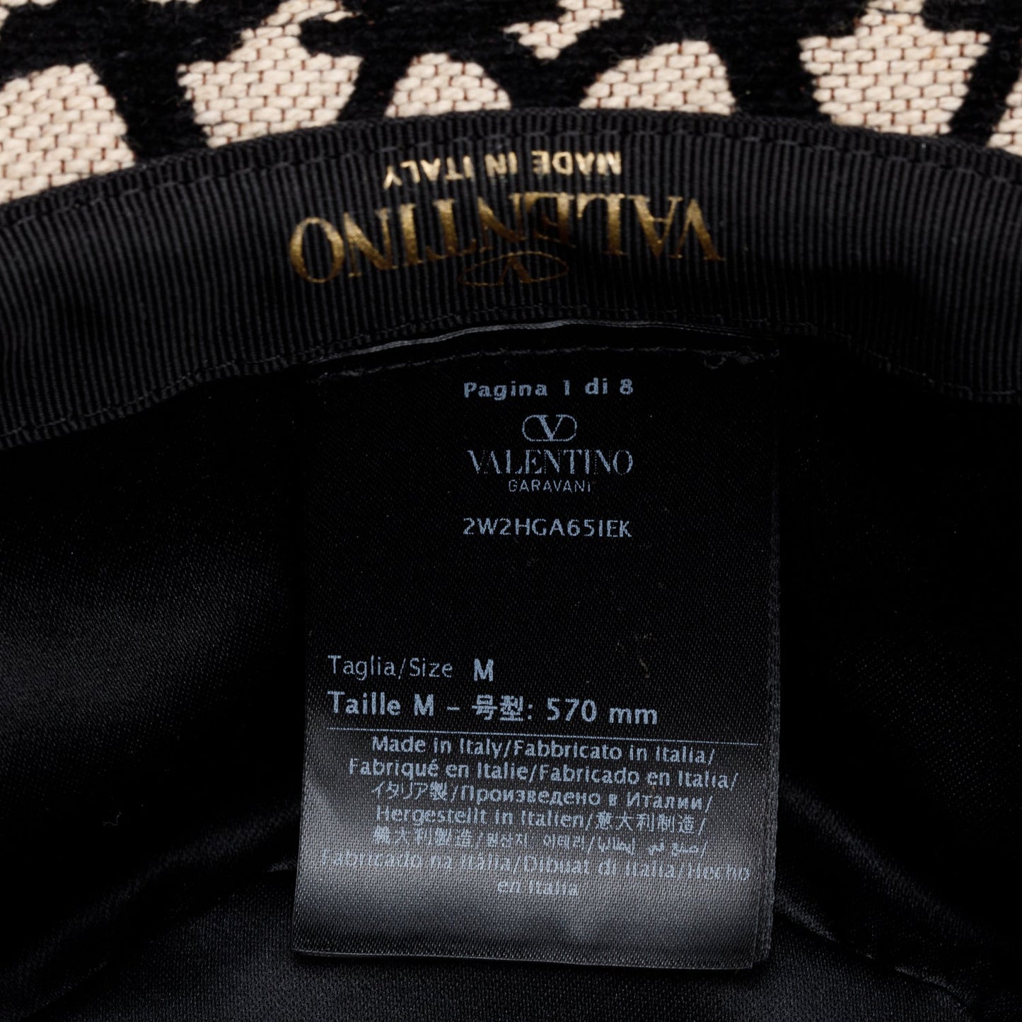 Valentino Beige/Black Iconographe Canvs Bucket Hat