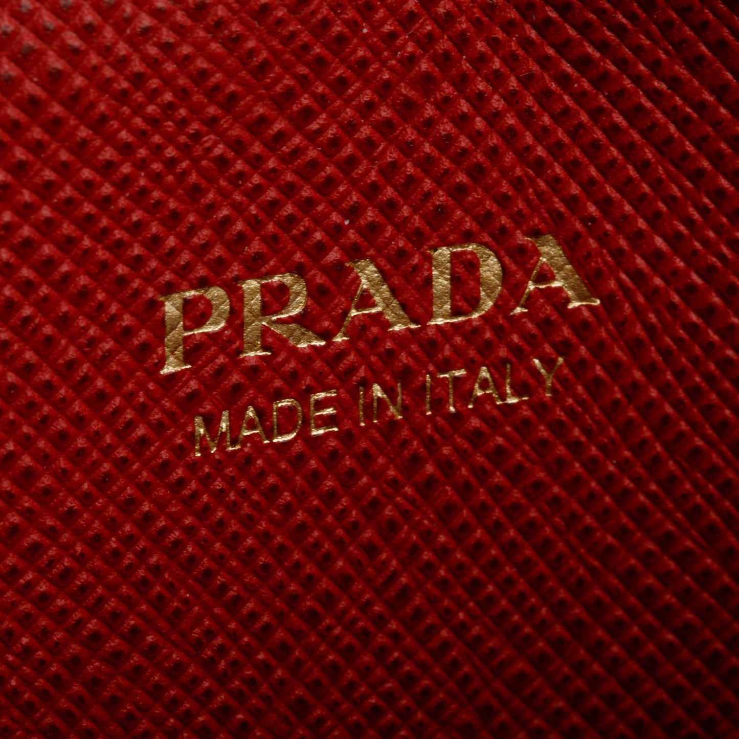 Prada Red Saffiano Metal Leather Hard Holder Flap Wallet