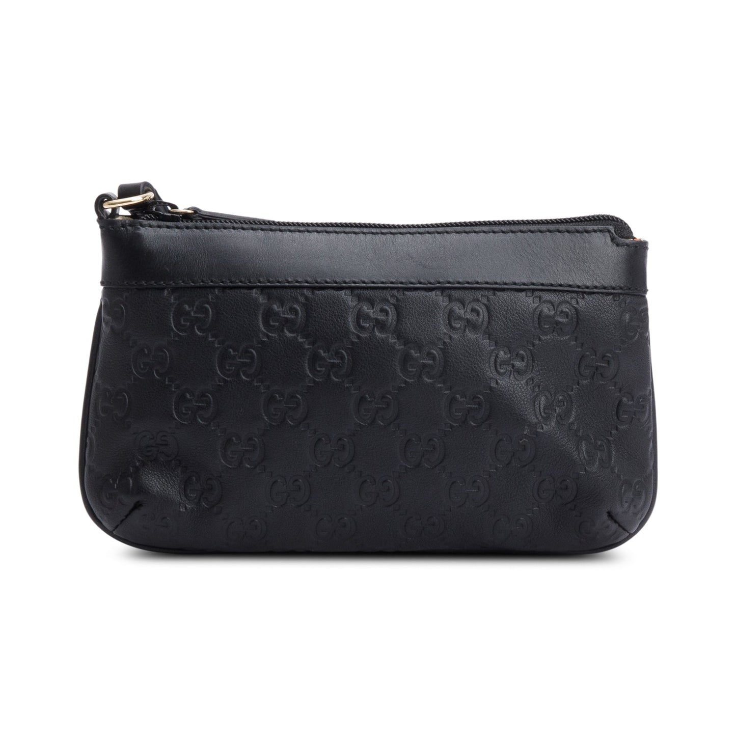 Gucci Black Signature Leather Wristlet