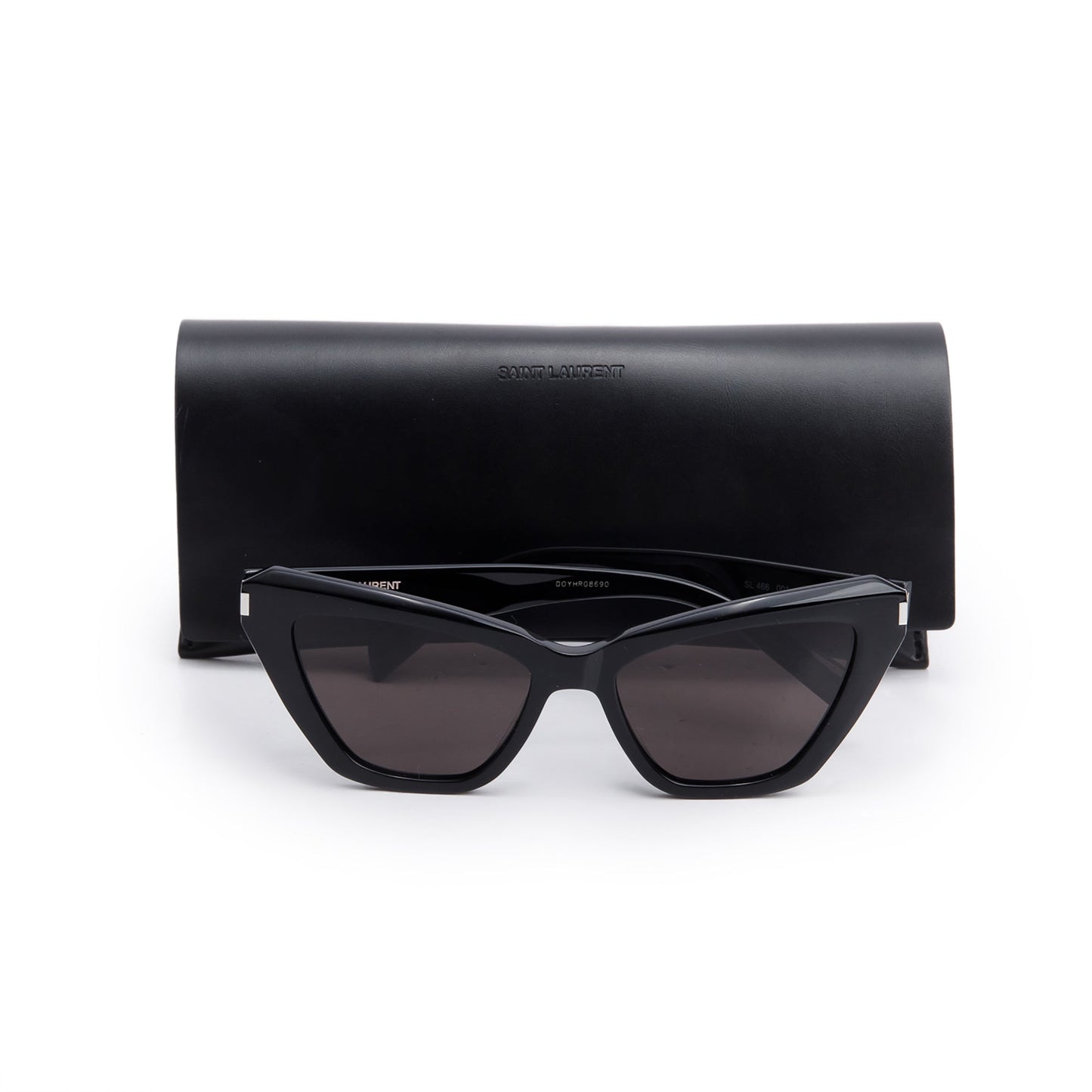 Saint Laurent SL 466 Black Acetate Cat Eye Sunglasses