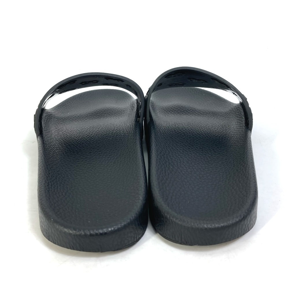 GUCCI Sandals 573922 rubber black Flat petanko GG Women's Slide Sandals mens 39