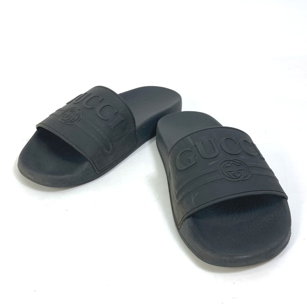 GUCCI Sandals 525140 rubber black Beach sandal logo slide Women 37