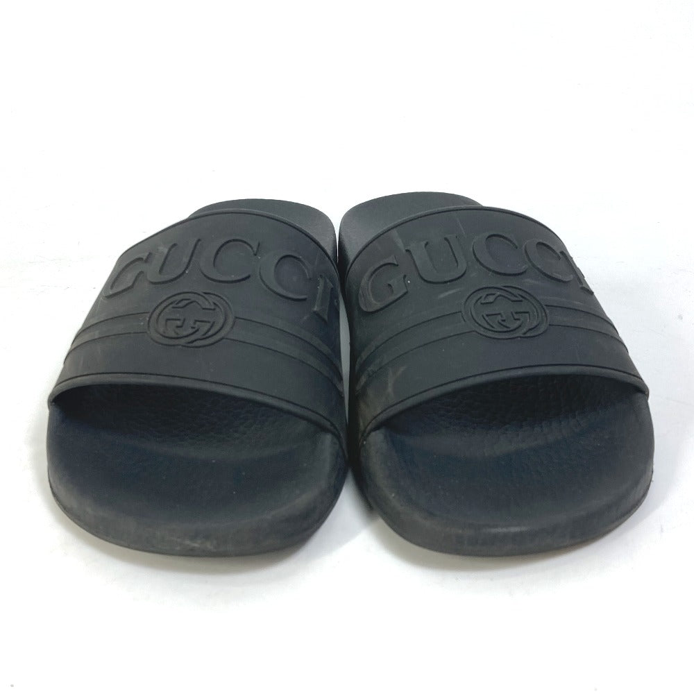 GUCCI Sandals 525140 rubber black Beach sandal logo slide Women 37