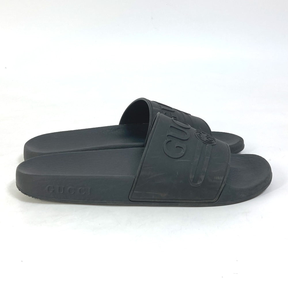 GUCCI Sandals 525140 rubber black Beach sandal logo slide Women 37