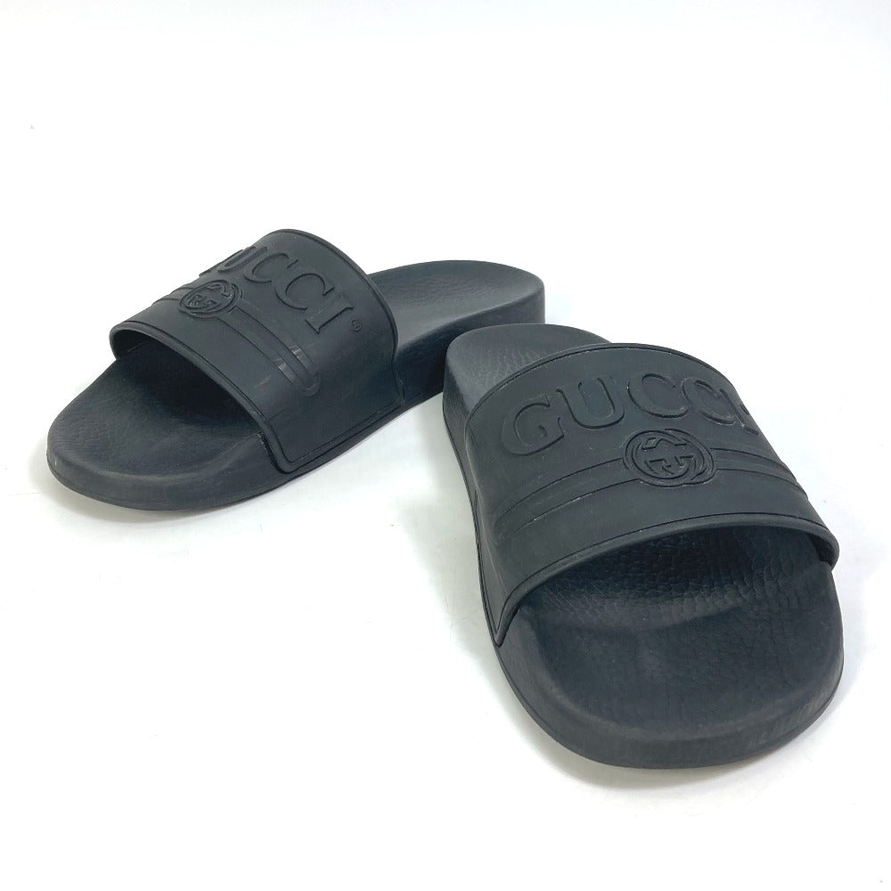 GUCCI Sandals 522887 rubber black logo slide Women 7