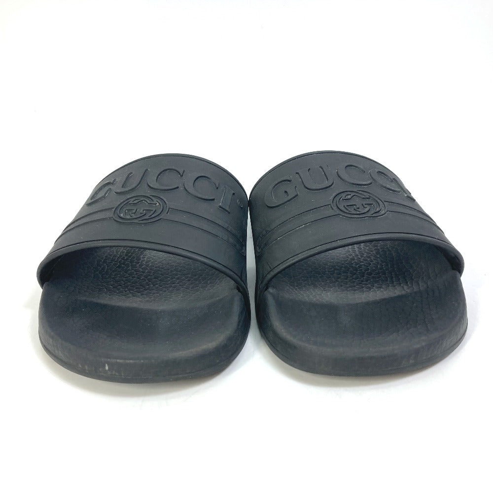 GUCCI Sandals 522887 rubber black logo slide Women 7