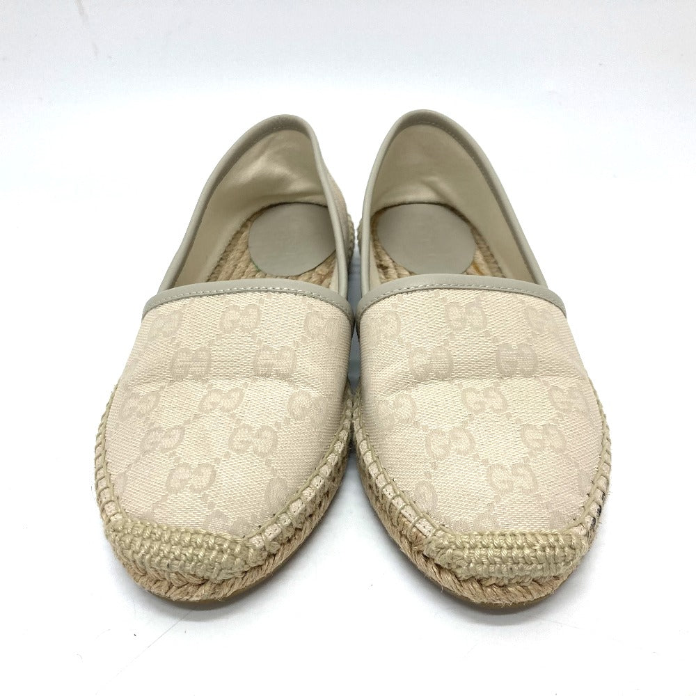 GUCCI Slip-on 466902 canvas beige GG canvas espadrilles Women 35 1/2