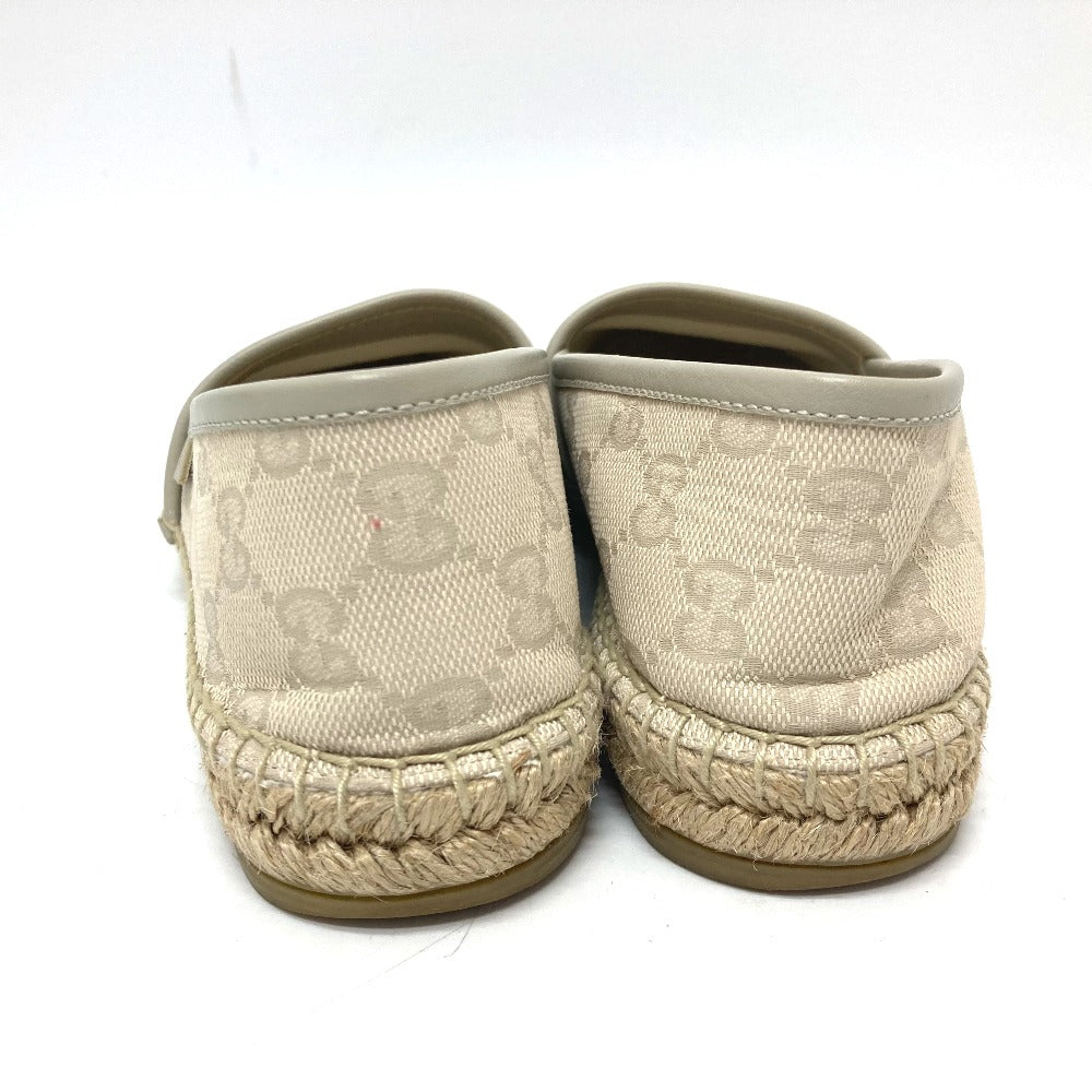 GUCCI Slip-on 466902 canvas beige GG canvas espadrilles Women 35 1/2