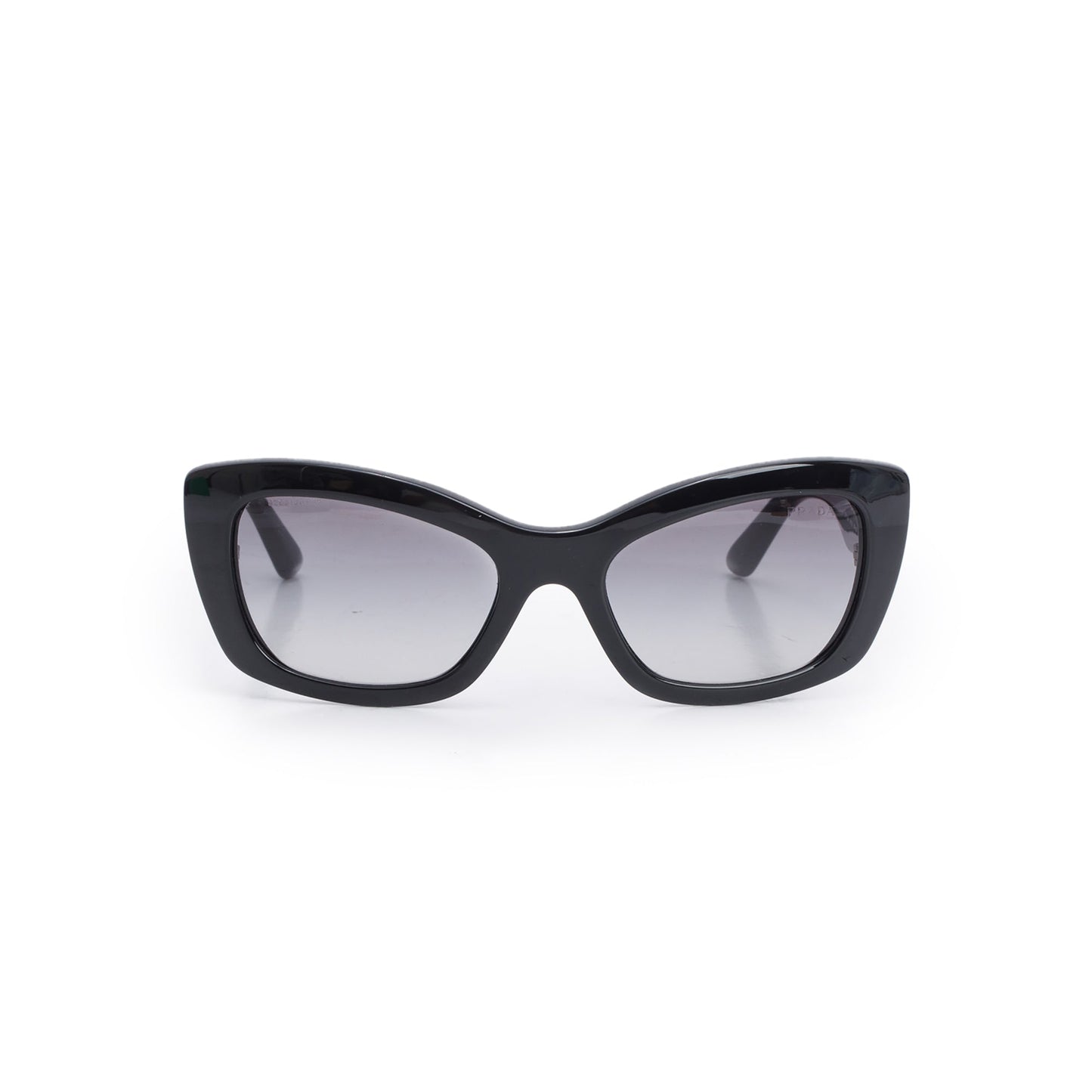 Prada SPR 19M Black Acetate Cat Eye Sunglasses