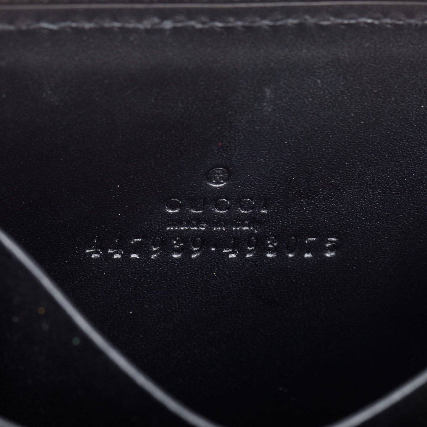 Gucci Black Guccissima Leather Zip Around Card Case