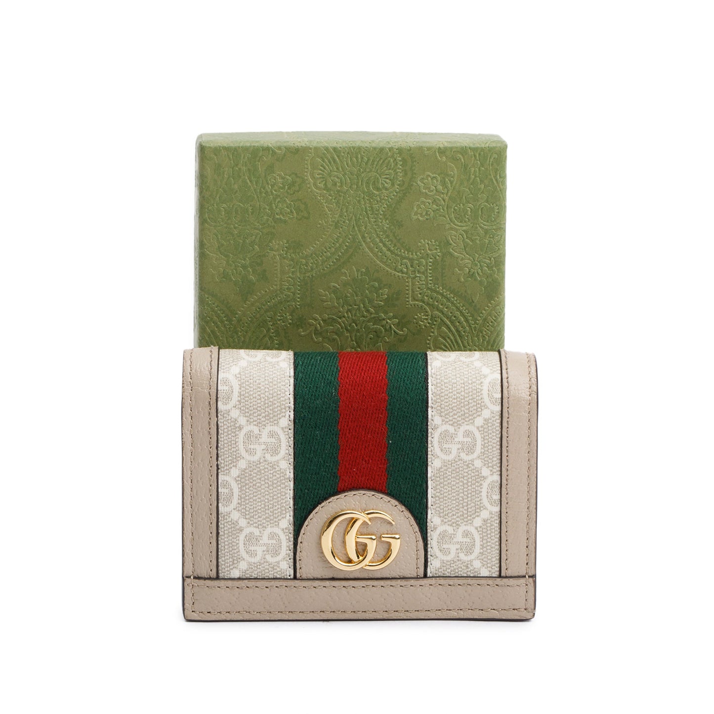 Gucci Beige Ophidia GG Supreme Canvas Card Case Wallet