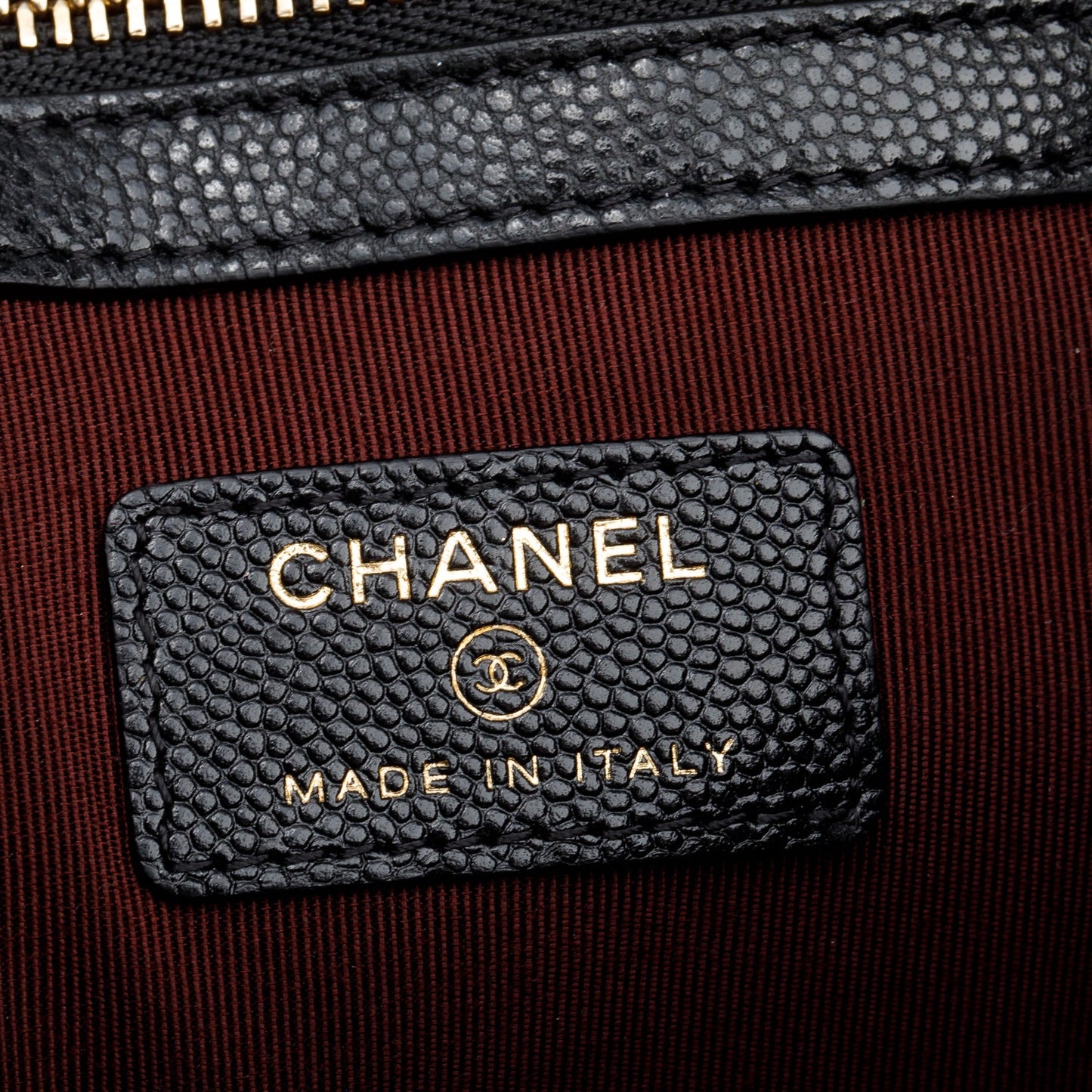 Chanel Black Quilted Caviar Leather Medium O-Case Clutch