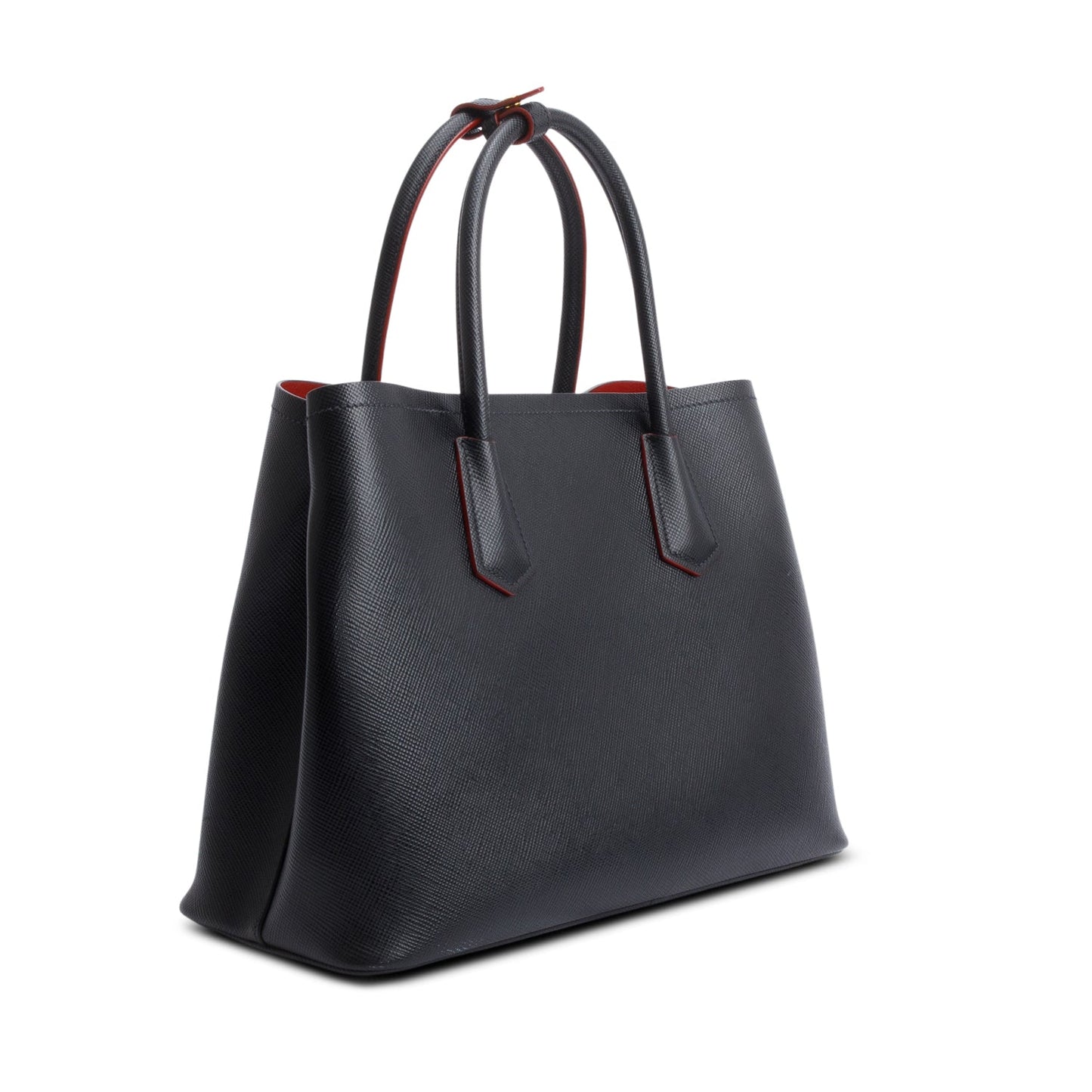 Prada Black Saffiano Lux Medium Cuir Double Tote