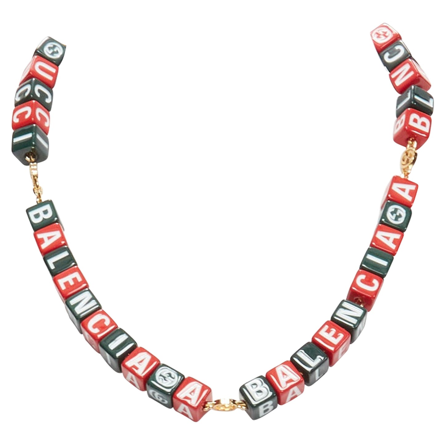 Gucci Luxury Balenciaga Trending 2025 Hacker Project Symbols Cubes Short Necklace