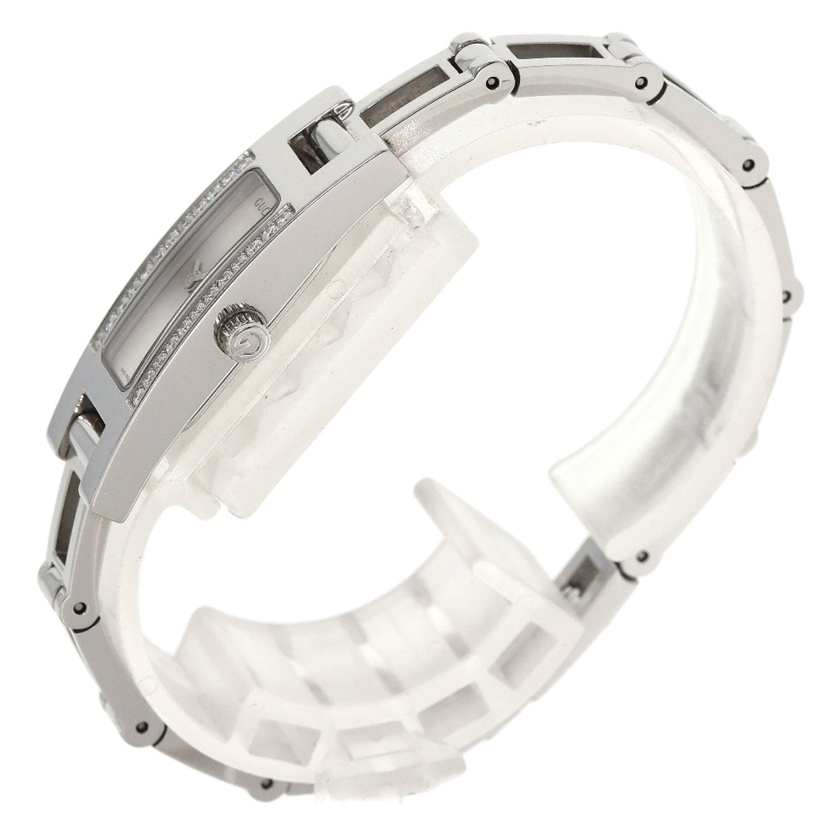 GUCCI Watches Quartz 3900L Stainless Steel , Stainless Steel Silver Diamond Bezel Silver dial Women