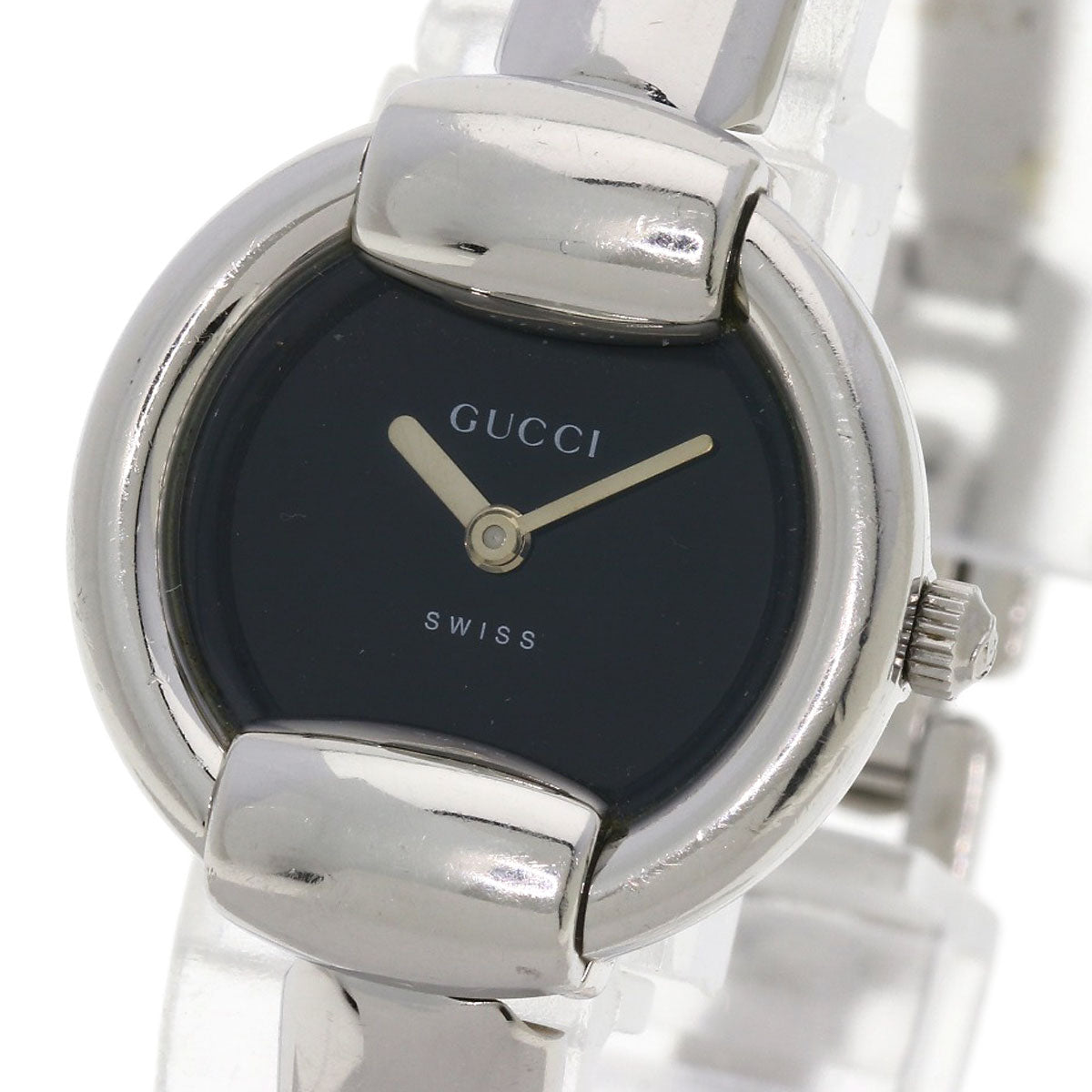GUCCI Watches Quartz Stainless Steel , Stainless Steel Silver 1400L black dial Women