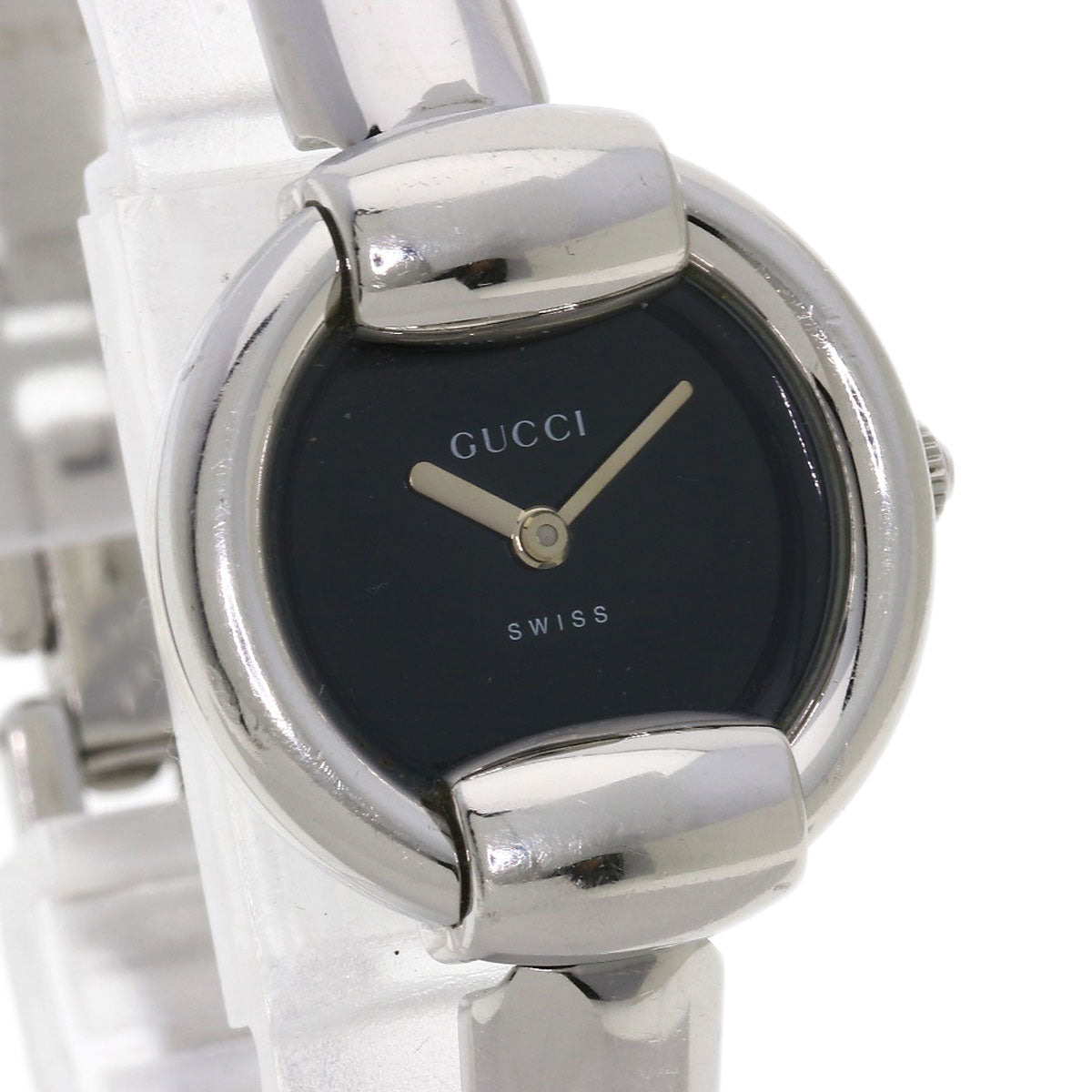 GUCCI Watches Quartz Stainless Steel , Stainless Steel Silver 1400L black dial Women