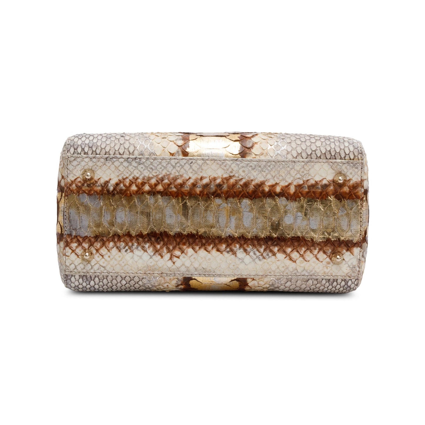 Christian Dior Gold Royal Python Medium Lady Dior Bag