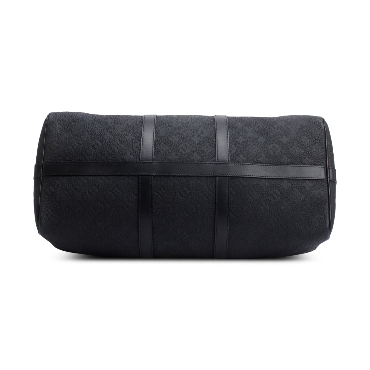 Louis Vuitton Black Monogram Taurillon Embossed Leather Keepall Bandouliere 50