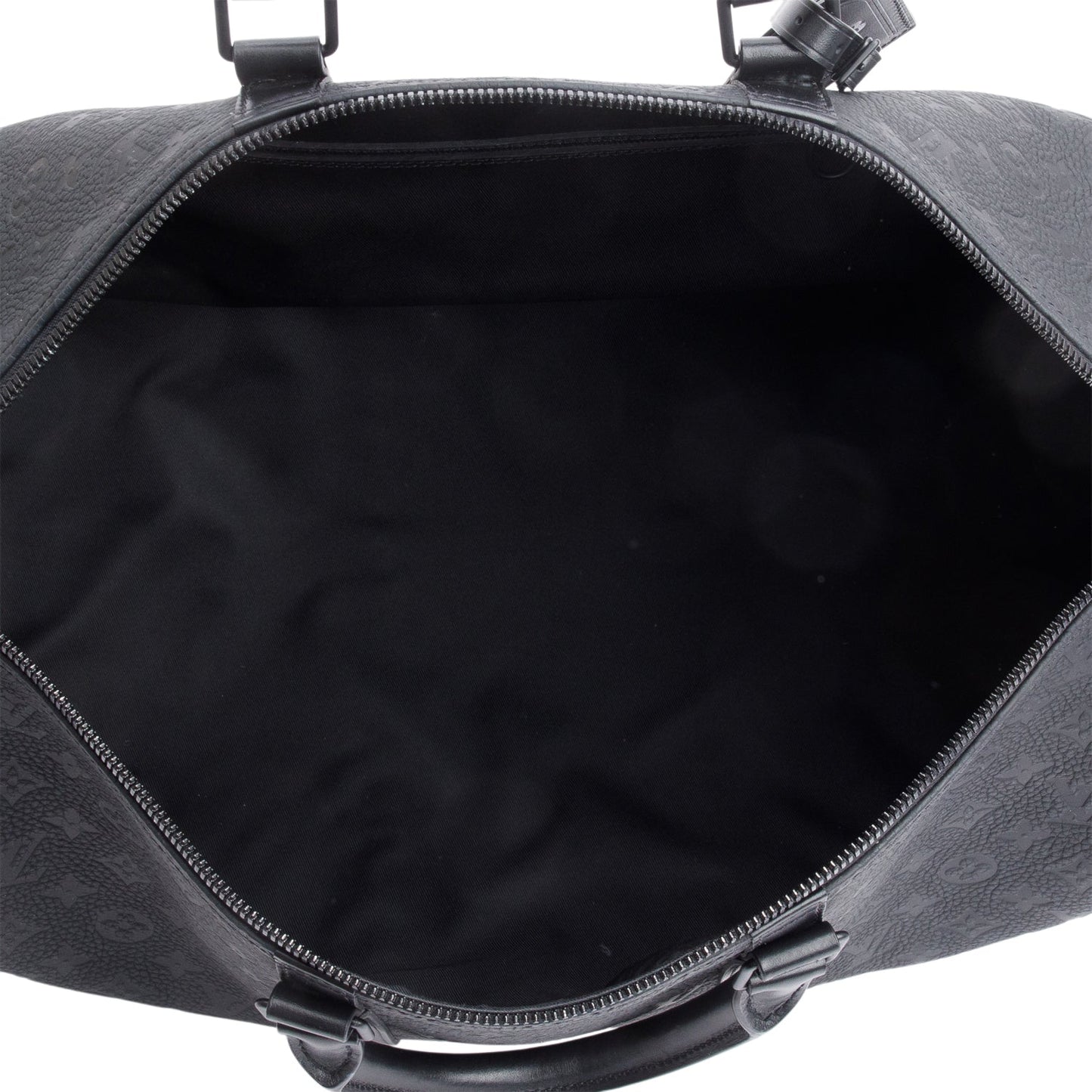Louis Vuitton Black Monogram Taurillon Embossed Leather Keepall Bandouliere 50