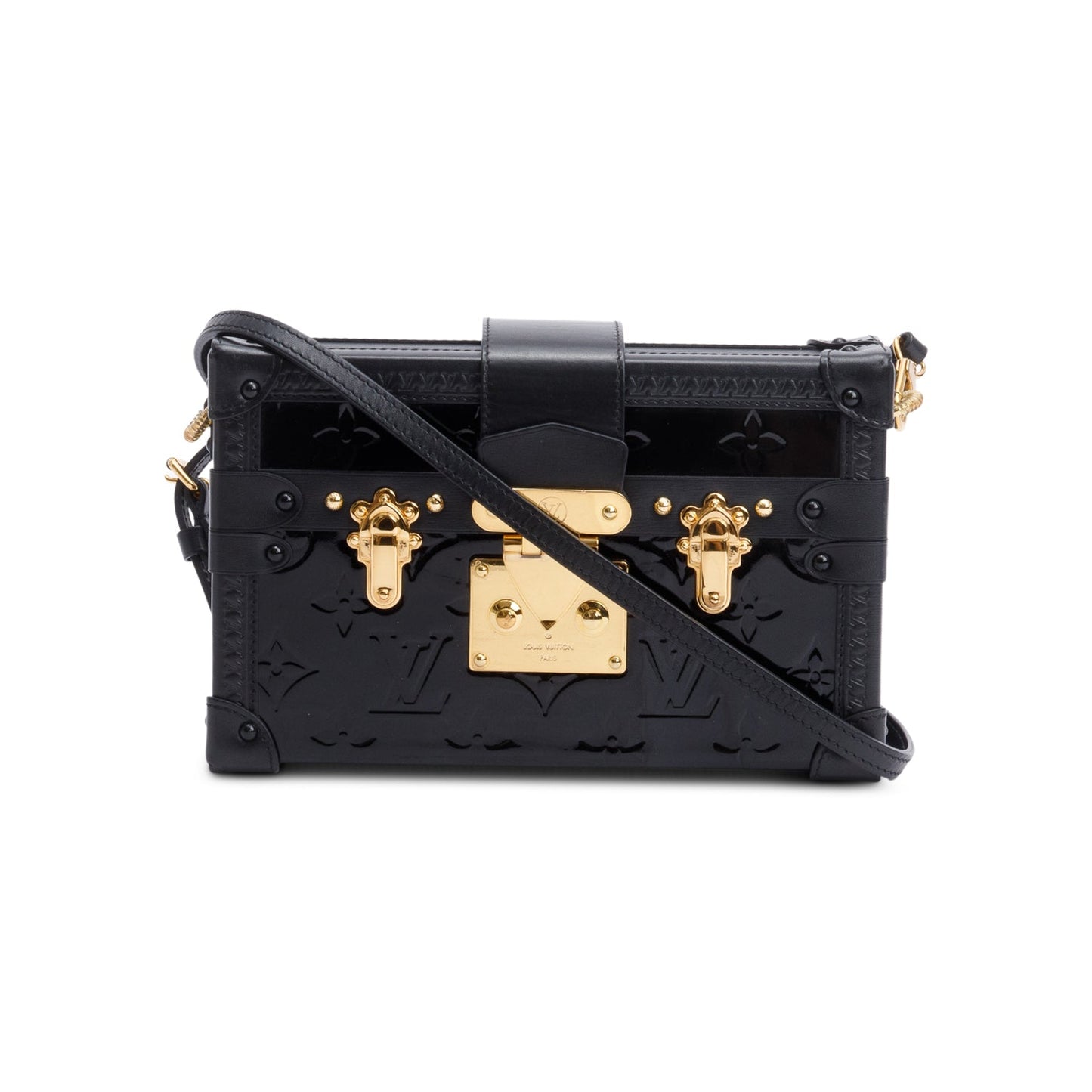 Louis Vuitton Black Monogram Vernis Petite Malle Bag