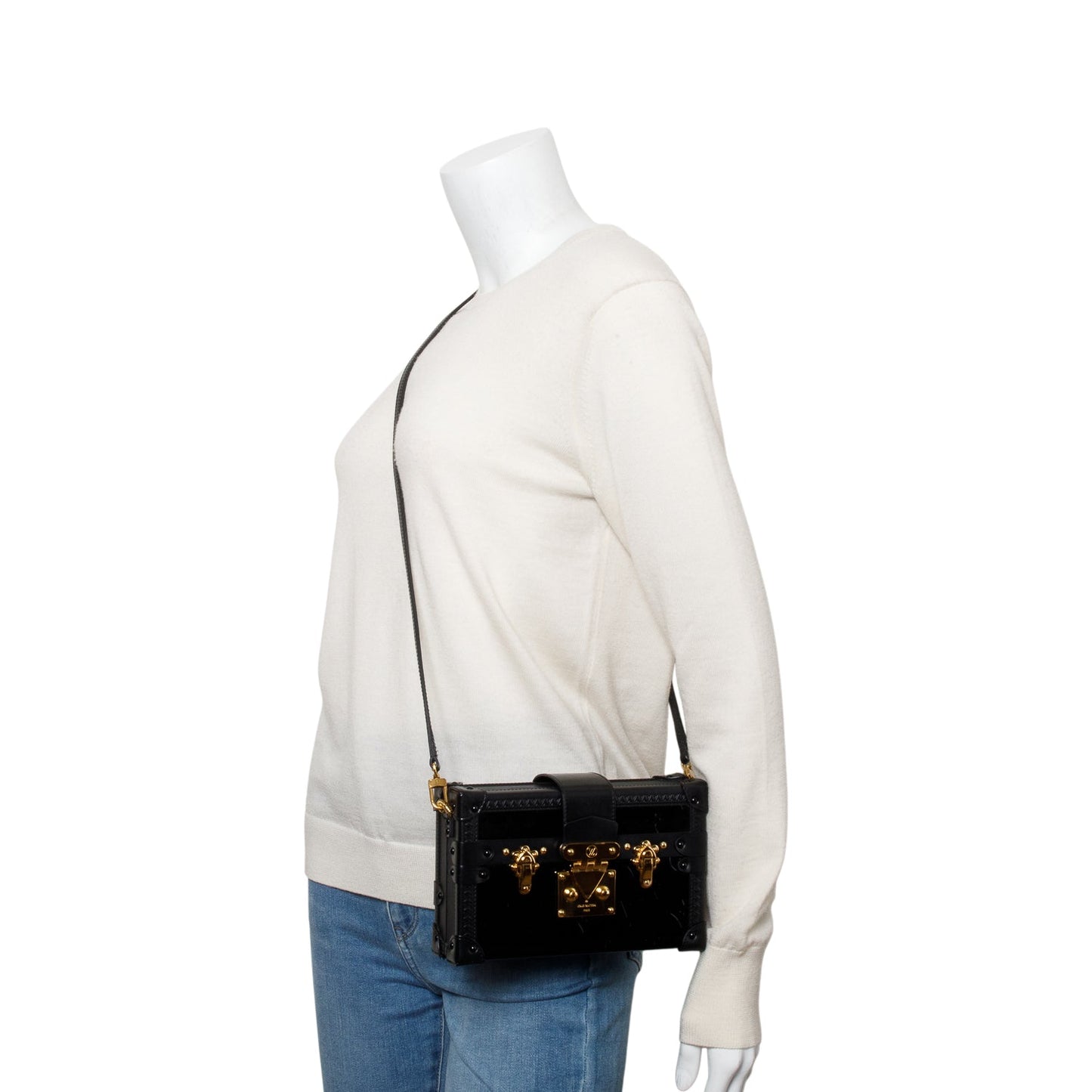 Louis Vuitton Black Monogram Vernis Petite Malle Bag