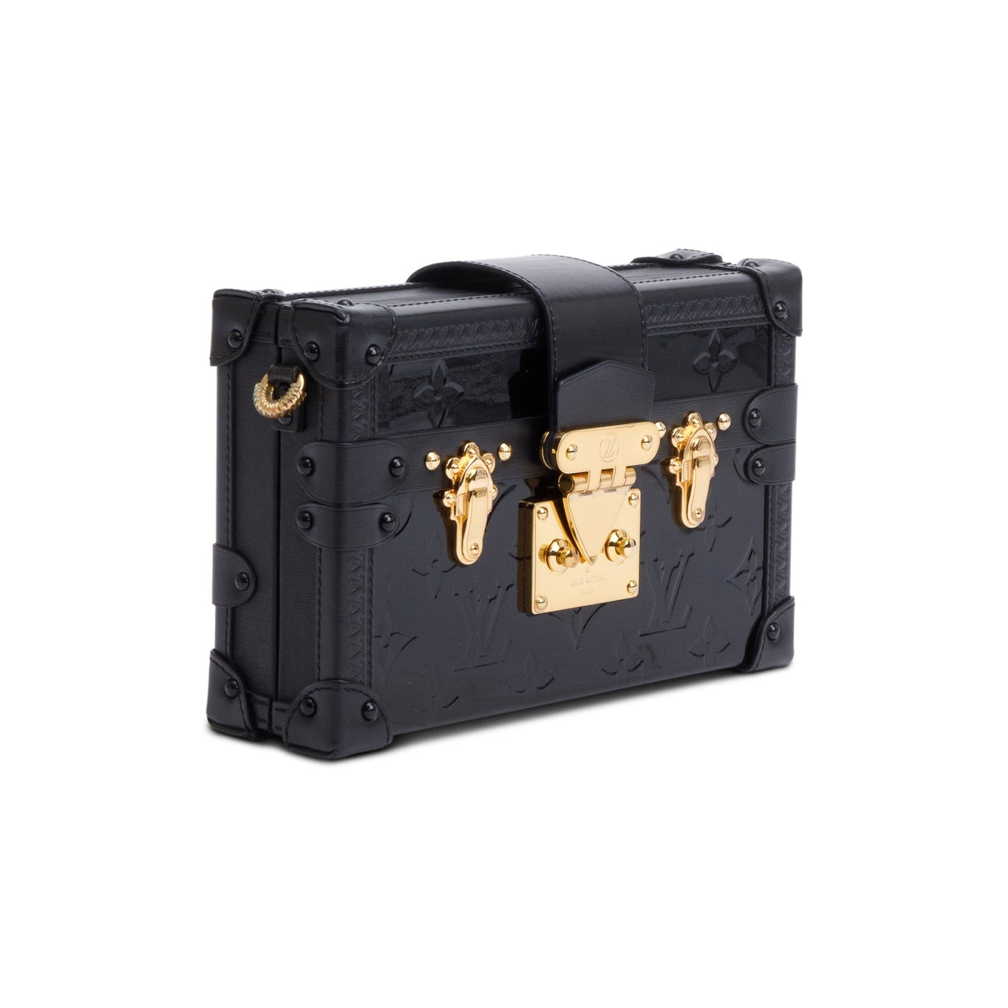 Louis Vuitton Black Monogram Vernis Petite Malle Bag