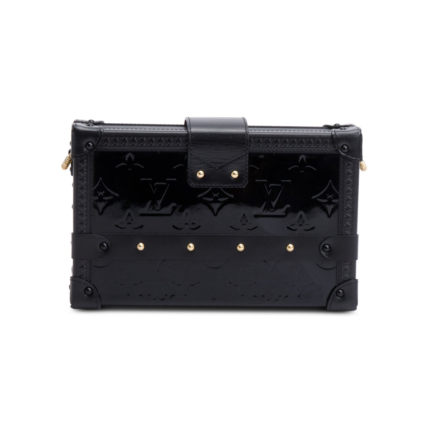 Louis Vuitton Black Monogram Vernis Petite Malle Bag