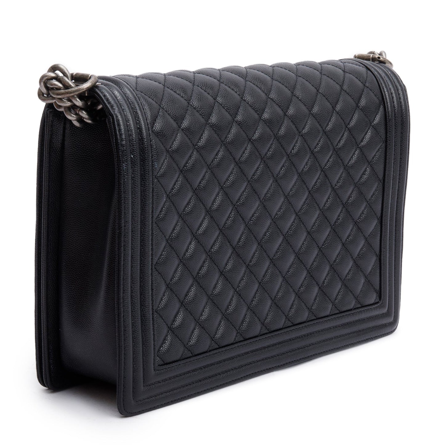 Chanel Black Quilted Caviar Leather XL Boy Bag