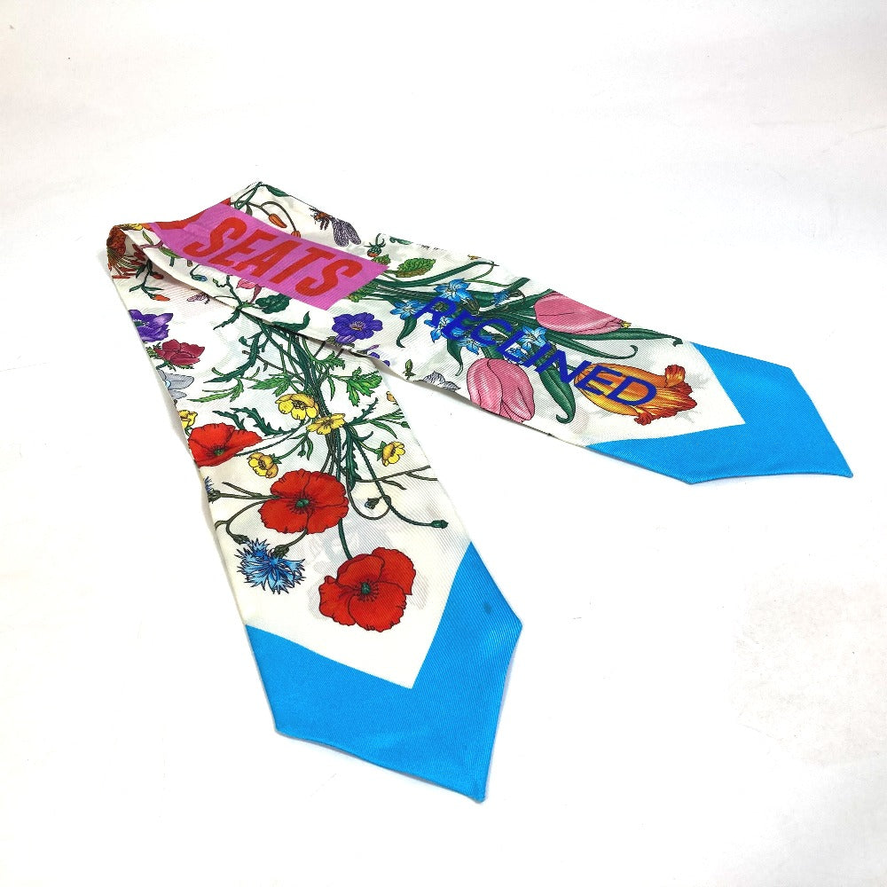 GUCCI scarf 678992 silk multicolor 100th anniversary flora floral pattern Neck bow Women