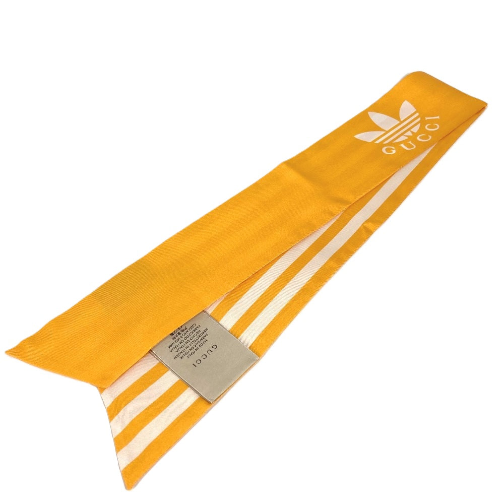 GUCCI scarf 703568 silk yellow bandeau scarf Adidas adidas collaboration Women