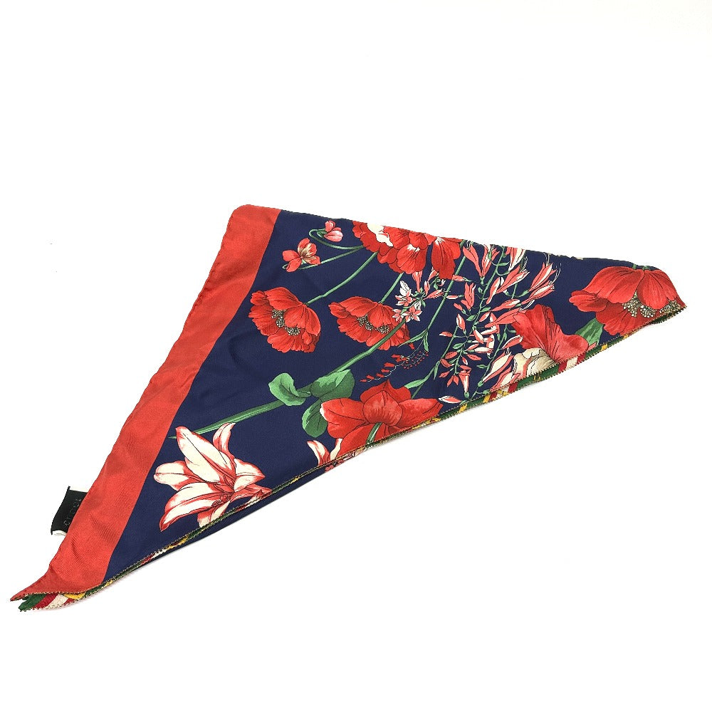 GUCCI scarf silk multicolor All-over floral pattern
