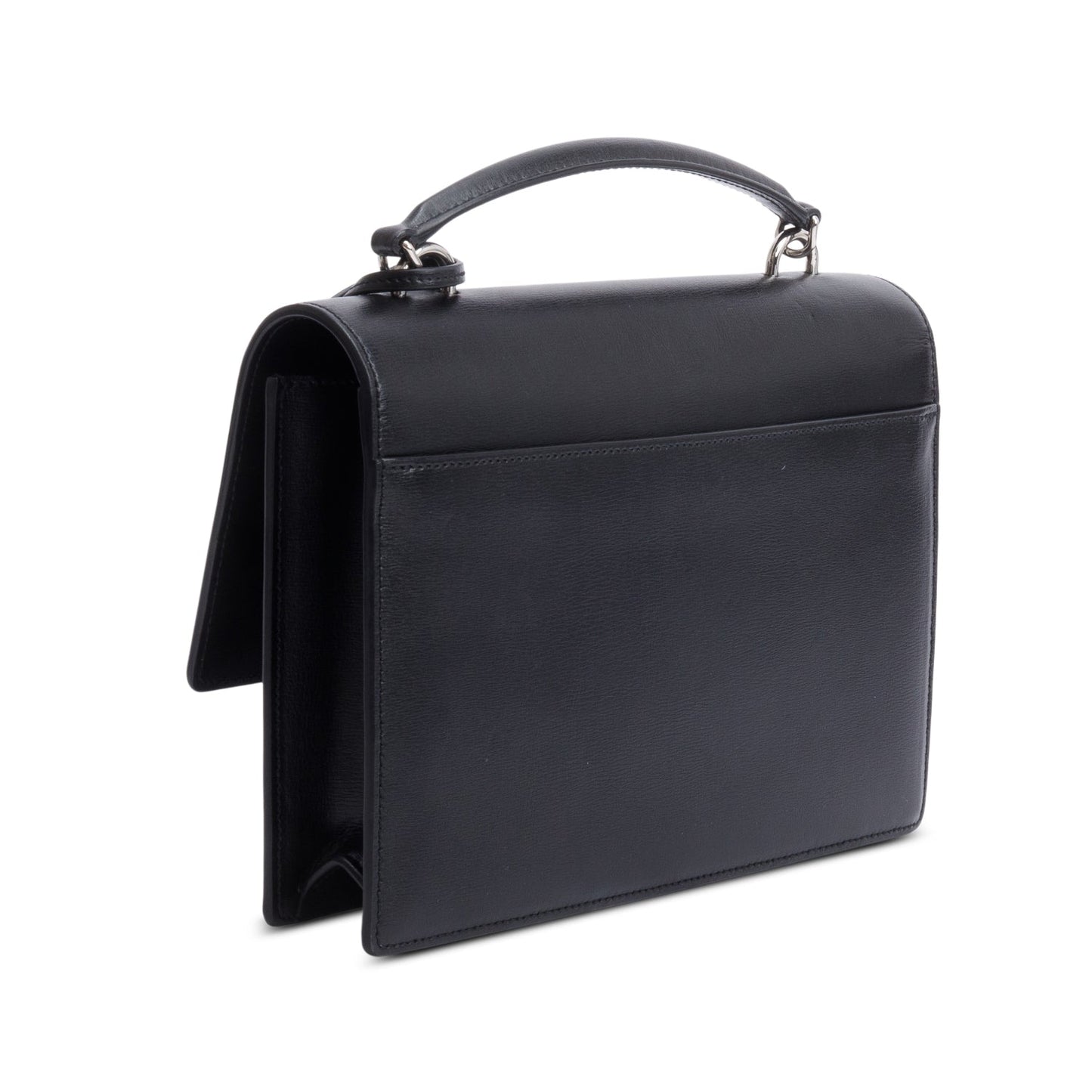Saint Laurent Black Leather Sunset Top Handle Bag